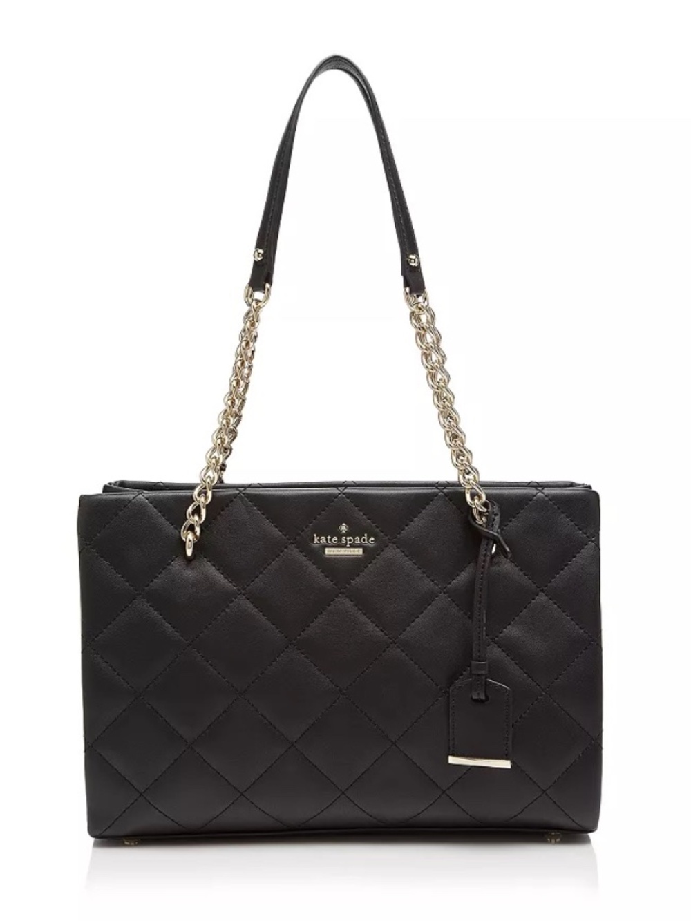 Kate Spade New York Emerson Place Phoebe Quilted Leather Shoulder Bag in Black